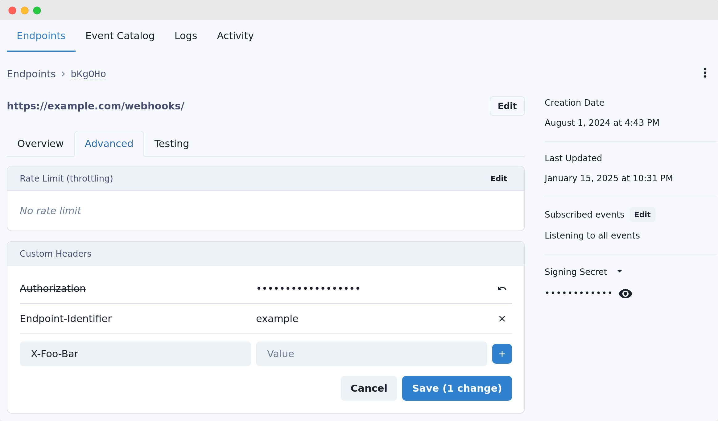 Endpoint headers